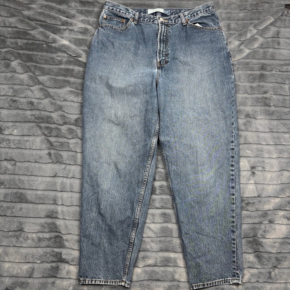 Vintage GAP Reverse High Waisted Mom Jeans Fall 2002 Medium Wash Tapered Leg 18A